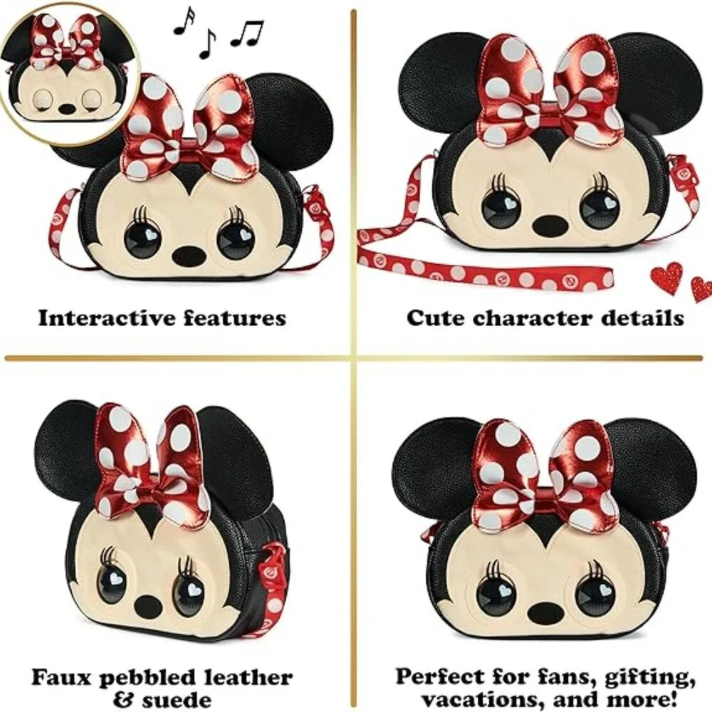 NEW Disney Minnie Mouse Purse Pets Interactive Toy Plush Shoulder Bag Crossbody